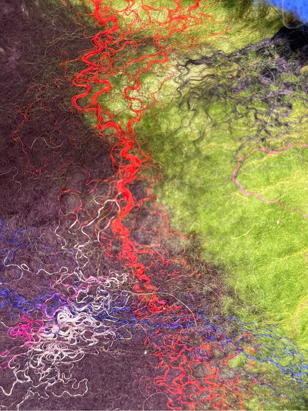 Colorful Hand-Felted Wool Scarf - Multi Color - Picture 12 of 15